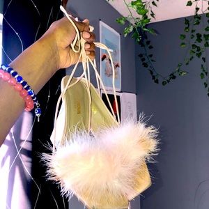 Pink Fluffy wedges from Fashion Nova